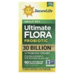 Ultimate Flora™, пробиотик для взрослых старше 50 лет, 30 млрд КОЕ, 90 веганских капсул с отсроченным высвобождением — Renew Life