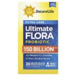 Extra Care, пробиотик Ultimate Flora™, 30 веганских капсул с отсроченным высвобождением — Renew Life