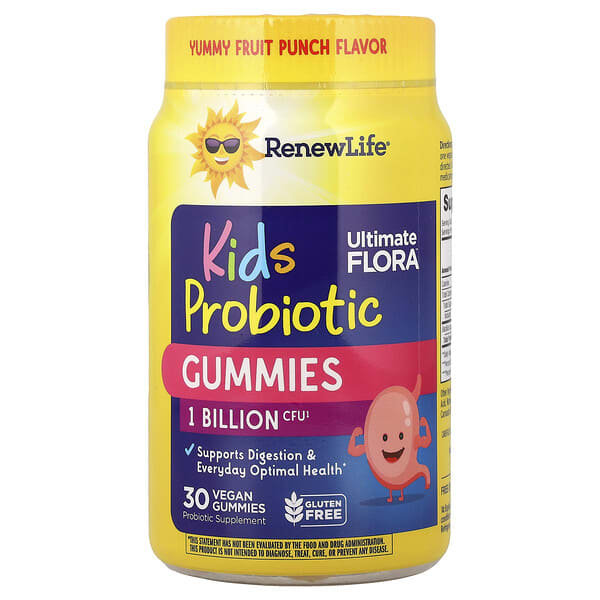 ren12218_v_40.jpg Kids Tummy Gummy, Prebiotics and Probiotics, Raspberry, 30 Gummies — Renew Life