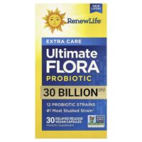 Extra Care, Ultimate Flora™ Probiotic, 30 Delayed Release Vegan Capsules — Renew Life