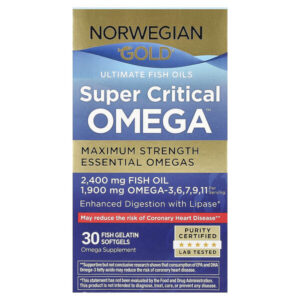 Norwegian Gold®, Super Critical Omega™, максимальная сила действия, 30 капсул из рыбьего желатина — Renew Life