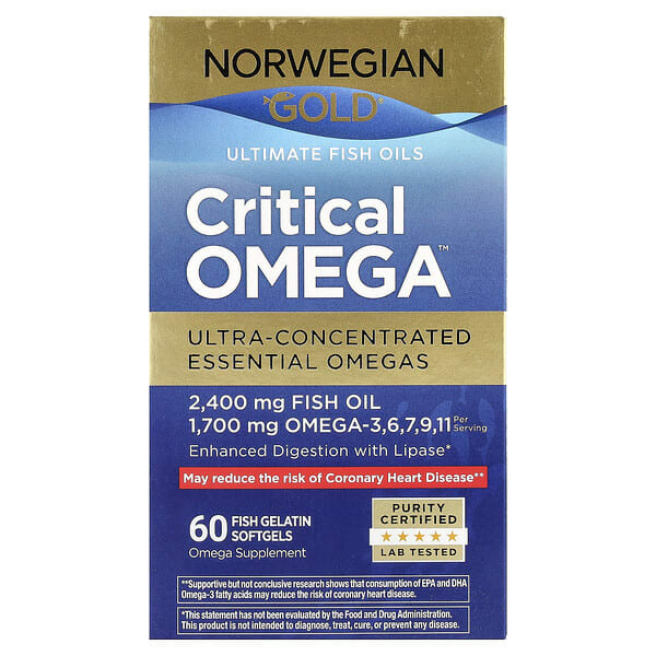 ren15579_v_67.jpg Norwegian Gold®, Critical Omega™, рыбий жир высшего качества, 60 капсул из рыбьего желатина — Renew Life