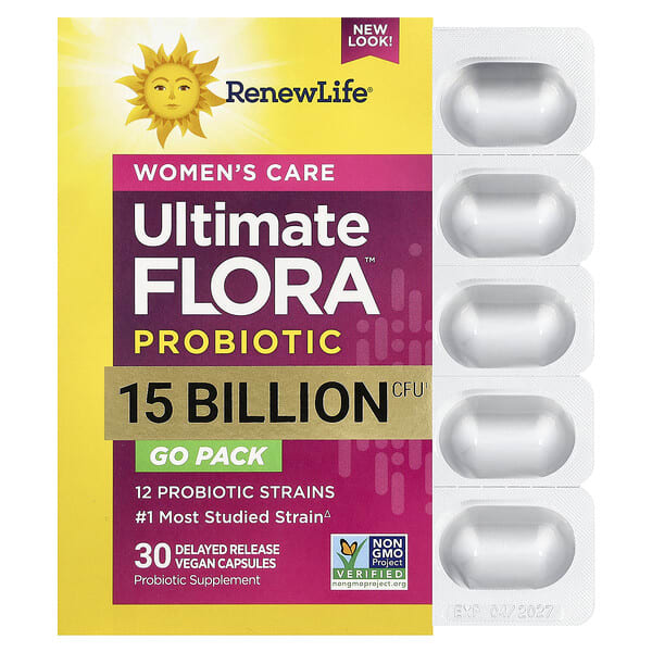 ren15872_v_101.jpg Women's Care, пробиотик Ultimate Flora™, 15 млрд КОЕ, 30 веганских капсул с отсроченным высвобождением — Renew Life