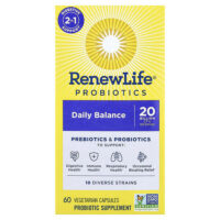 Пробиотики, Daily Balance, 60 вегетарианских капсул — Renew Life
