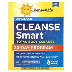 Cleanse Smart™, средство для полного очищения организма, 2 флакона, 60 вегетарианских капсул — Renew Life