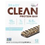 Clean Protein Bar, темный шоколад, кокос и миндаль, 12 батончиков, 53 г (1,87 унции) — Ready