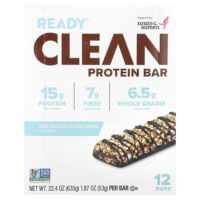 Clean Protein Bar, темный шоколад, кокос и миндаль, 12 батончиков, 53 г (1,87 унции) — Ready