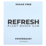 растительная жевательная резинка, со вкусом перечной мяты, 12 шт. — Refresh Gum