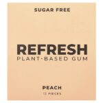 растительная жевательная резинка, со вкусом персика, 12 шт. — Refresh Gum