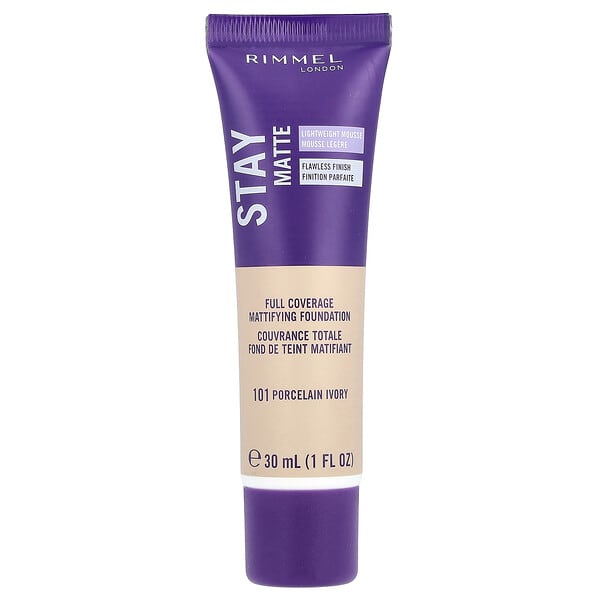 rim69225_v_8.jpg Stay Matte, Full Coverage Mattifying Foundation, 101 Porcelain Ivory, 1 fl oz (30 ml) — Rimmel London