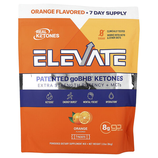 rkt26392_v_3.jpg Elevate, апельсин, 7 пакетиков, 12,3 г (0,43 унции) каждый — Real Ketones