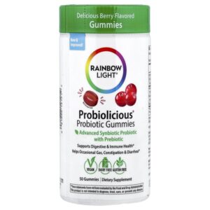 Probiolicious, пробиотики, со вкусом ягод, 50 жевательных таблеток — Rainbow Light