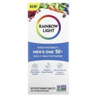 Men One 50+ Daily, мультивитамины, высокая эффективность, 60 вегетарианских таблеток — Rainbow Light