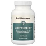 5 Defenders®, порошок с экстрактом грибов, 90 капсул — Real Mushrooms
