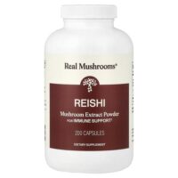 Рейши, экстракт грибов в порошке, 200 капсул — Real Mushrooms