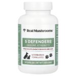 5 Defenders, для собак и кошек, 90 капсул — Real Mushrooms