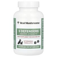 5 Defenders, для собак и кошек, 90 капсул — Real Mushrooms