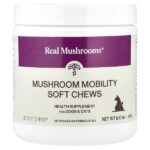 Mushroom Mobility, мягкие жевательные таблетки, для собак и кошек, 60 жевательных таблеток, 240 г (8,47 унции) — Real Mushrooms