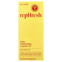 Rephresh, вагинальный гель для устранения запаха, 4 готовых аппликатора по 2 г (0,07 унции)