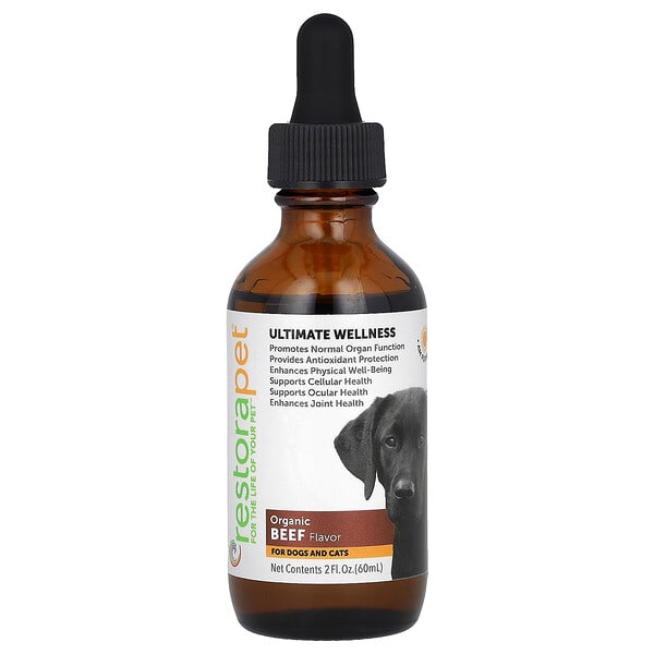 rpi57423_v_8.jpg Ultimate Wellness, For Dogs and Cats, Organic Beef, 2 fl oz (60 ml) — RestoraPet