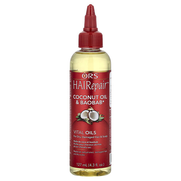 rso11009_v_8.jpg HAIRepair™, кокосовое масло и масла баобаба, для сухих, поврежденных волос и кожи головы, 127 мл (4,3 жидк. унции) — ORS