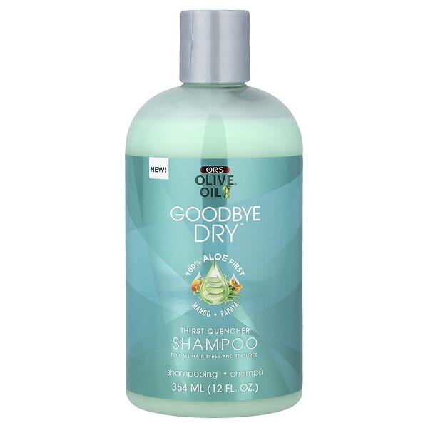 rso23106_v_8.jpg Olive Oil®, Goodbye Dry™, шампунь, утоляющий жажду, для всех типов волос, манго и папайя, 354 мл (12 жидк. унций) — ORS