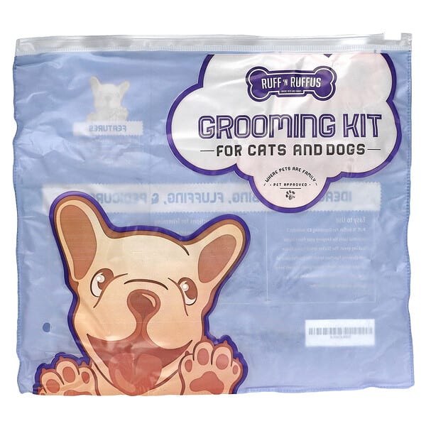 ruf02126_v_13.jpg Набор для ухода за кошками и собаками, щетка-щетка и кусачки для ногтей, фиолетовый, 1 щетка, 1 кусачки для ногтей — Ruff 'N Ruffus