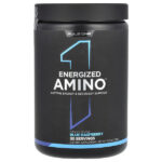 Energized Amino, аминокислоты, со вкусом голубой малины, 270 г (9,52 унции) — Rule One Proteins