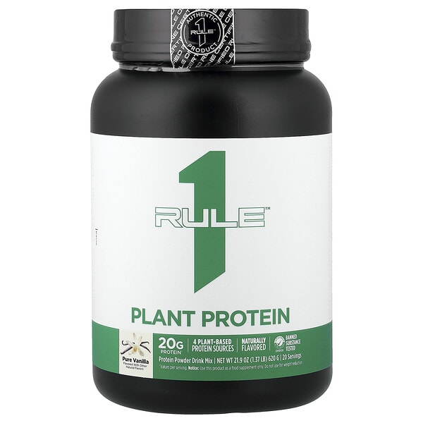 rul00784_v_40.jpg растительный протеин, чистая ваниль, 620 г (1,37 фунта) — Rule One Proteins