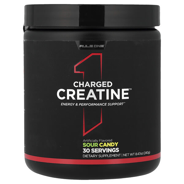 rul00877_v_25.jpg Charged Creatine™, со вкусом кислой конфеты, 240 г (8,47 унции) — Rule One Proteins