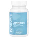 Essentials, витамин D3, 125 мкг (5000 МЕ), 60 мягких таблеток — Revive
