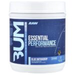 Bum Essentials, Essential Performance, формула для тренировок без стимуляторов, голубая малина, 618 г (21,8 унции) — Raw Nutrition