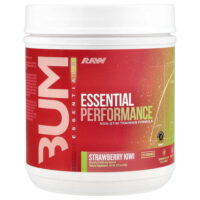Bum Essentials, Essential Performance, формула для тренировки без стимуляторов, со вкусом клубники и киви, 610 г (21,52 унции) — Raw Nutrition