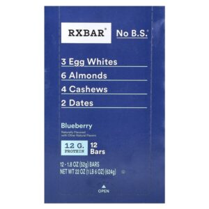 Протеиновый батончик, голубика, 12 батончиков, 52 г (1,8 унции) — RXBAR
