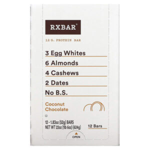 Протеиновый батончик, кокосовый шоколад, 12 батончиков, 52 г (1,83 унции) — RXBAR