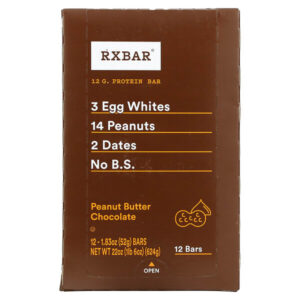 Protein Bar, шоколад с арахисовой пастой, 12 батончиков, 52 г (1,83 унции) — RXBAR