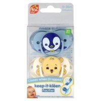 Keep-It-Kleen, пустышка, для детей 0–36 месяцев, пингвин и медведь, 2 шт. — RaZbaby