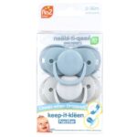 Keep-It-Kleen, соска-пустышка, для детей 0–36 мес, синий и серый, 2 шт. — RaZbaby