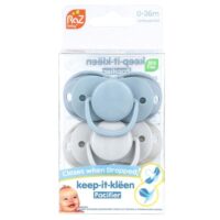 Keep-It-Kleen, соска-пустышка, для детей 0–36 мес, синий и серый, 2 шт. — RaZbaby