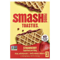 Toasties™, клубника, 3 шт., 54 г (1,9 унции) каждое — Smash Foods