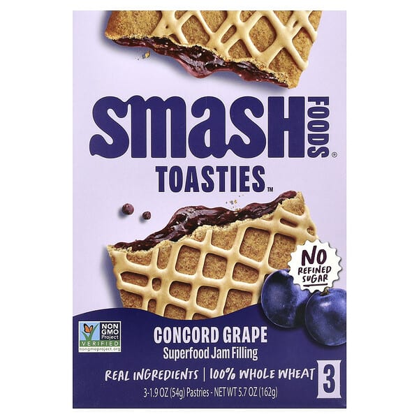 sao55032_v_18.jpg Toasties™, виноград сорта «конкорд», 3 шт. по 54 г (1,9 унции) — Smash Foods