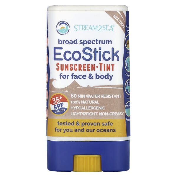 sas00825_v_9.jpg EcoStick, солнцезащитный тоник, SPF 35+, нейтральный, 14 г (0,5 унции) — Stream2Sea