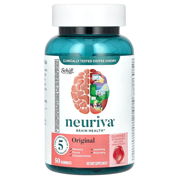 sbf19500_v_32.jpg Neuriva Brain Performance, оригинальный, со вкусом клубники, 50 жевательных таблеток — Schiff