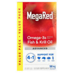 MegaRed, омега-3, рыбий жир и криль, усовершенствованный продукт 4 в 1, ваниль, 500 мг, 80 капсул — Schiff