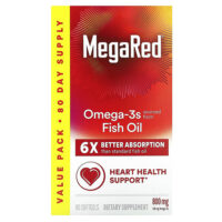 MegaRed, омега-3 и рыбий жир, со вкусом ванили, 800 мг, 80 капсул — Schiff