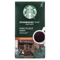 VIA®, растворимый кофе, средней обжарки, Pike Place®, 8 пакетиков по 3,3 г (0,11 унции) — Starbucks