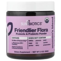 Sunbiotics, Friendly Flora, смесь для женщин, пробиотики и пребиотики в порошке, 56 г (2 унции)