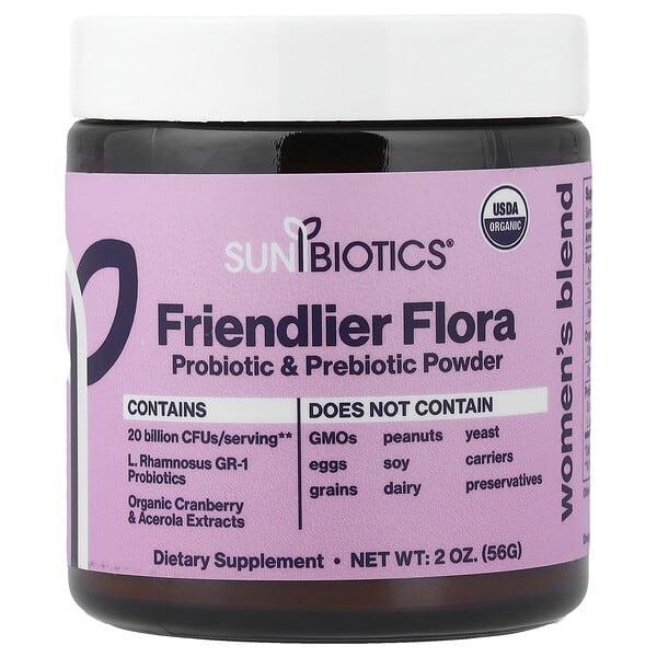 sbs80568_v_24.jpg Sunbiotics, Friendly Flora, смесь для женщин, пробиотики и пребиотики в порошке, 56 г (2 унции)