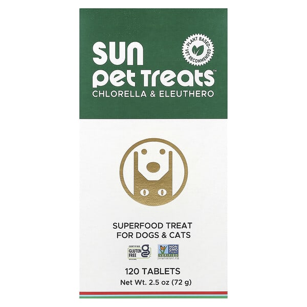 scc05140_v_18.jpg Sun Pet Treats™, хлорелла и элеутерококк, для собак и кошек, 120 таблеток — Sun Chlorella