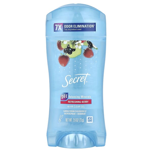 sce80905_v_24.jpg 48 Hour Clear Gel, антиперспирант / дезодорант, освежающие ягоды, 73 г (2,6 унции) — Secret